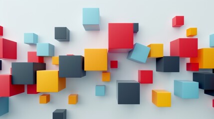 Sticker - A colorful wall of cubes in various sizes and colors