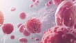 © pimmou - Microscopic image of cancer cells.