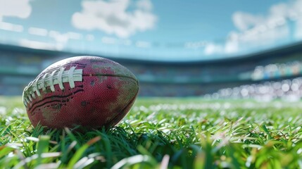 Wall Mural - Australian Football ball on the field of stadium with blurred background, perfect for sports and game concepts. detailed illustration by full body