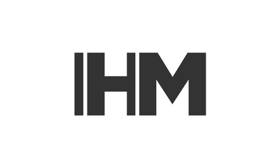 Poster - IHM logo design template with strong and modern bold text. Initial based vector logotype featuring simple and minimal typography. Trendy company identity.