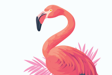 Wall Mural - Pink Flamingo isolated vector style