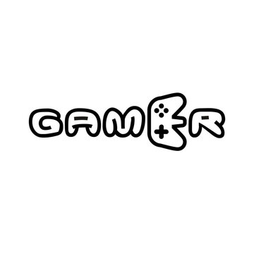 
Computer club logo. Vector graphics. Black and white image.