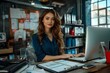 © Maquette Pro - Employee Retention Specialist in Office Environment with Data Analysis Tools