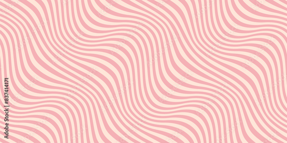 Pink diagonal wavy lines seamless pattern. Simple cute vector abstract ...