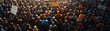 © Nawarit - Illustrate a high-angle view of a massive crowd displaying unity and determination in a peaceful demonstration