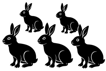 Wall Mural - rabbit silhouette vector illustration