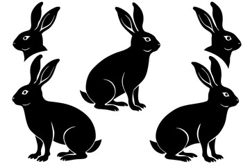 Wall Mural - rabbit silhouette vector illustration