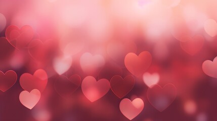 Heart bokeh background with red and pink tones. Perfect for Valentine's Day, romance themes, and love-themed designs.