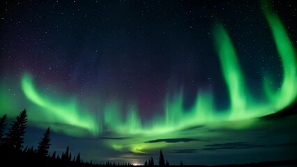 Canvas Print - rainbow in the night sky