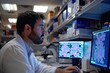 © Autaporn - Scientist analyzing data on computer screens in a high-tech lab, focusing on research findings and scientific breakthroughs.