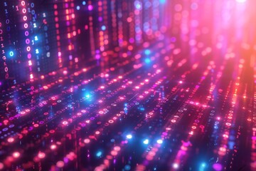 Digital Binary Technology Background created with Generative AI