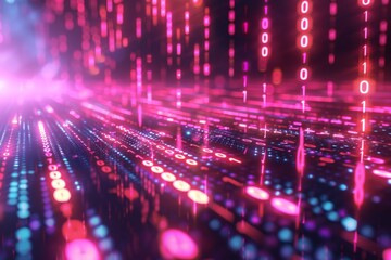 Digital Binary Technology Background created with Generative AI