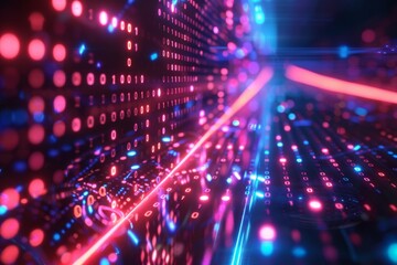 Digital Binary Technology Background created with Generative AI