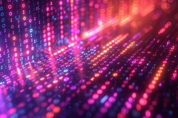 Digital Binary Technology Background created with Generative AI