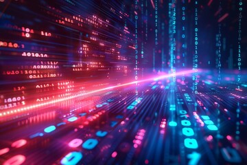 Digital Binary Technology Background created with Generative AI