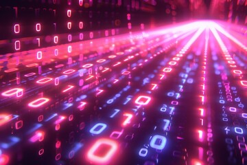 Digital Binary Technology Background created with Generative AI
