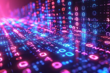 Digital Binary Technology Background created with Generative AI