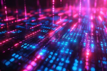 Digital Binary Technology Background created with Generative AI