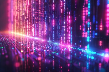 Digital Binary Technology Background created with Generative AI
