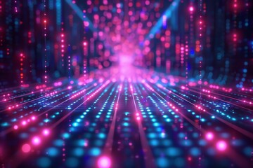 Digital Binary Technology Background created with Generative AI
