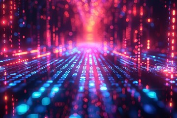Digital Binary Technology Background created with Generative AI