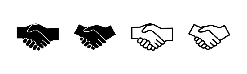 Handshake icon set. business handshake. contact agreement