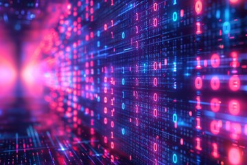 Digital Binary Technology Background created with Generative AI