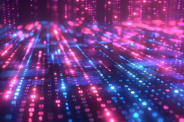 Digital Binary Technology Background created with Generative AI