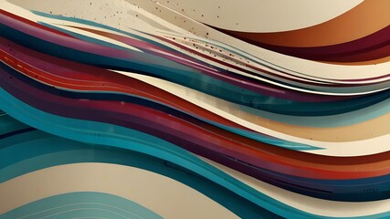 Wall Mural - Waves and lines trendy design template for business or technology presentation, internet poster or web brochure cover, wallpaper Generative AI 