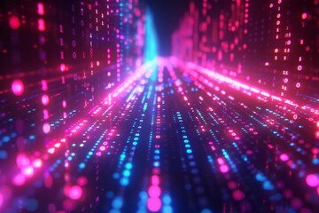 Digital Binary Technology Background created with Generative AI