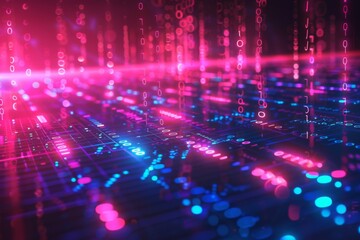 Digital Binary Technology Background created with Generative AI