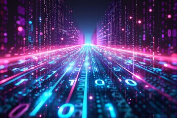 Digital Binary Technology Background created with Generative AI