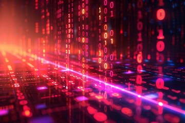 digital binary technology background created with generative ai