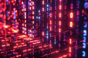 Digital Binary Technology Background created with Generative AI