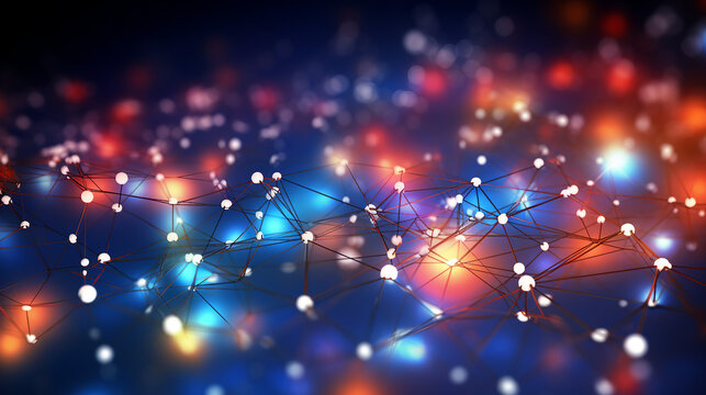 Glowing Abstract Network Connection Background in Digital Art Style