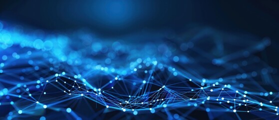 Poster - digital network connecting background