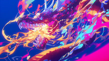 Poster - a dragon spitting fire