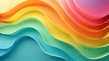 Wall Mural - rainbow colors, wave gradient shape over Pistachio green background, round, centered