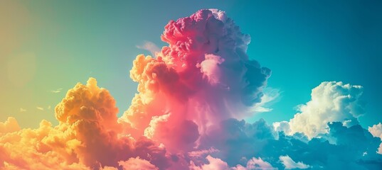 Colorful cloudscape sky. LGBT pride gender equality concept. Generative AI technology.