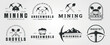 © rozvabarokah - pack of mining logo vector vintage illustration, sign or symbol for business
