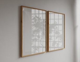 Wall Mural - Frame mockup, A (ISO) ratio frame, poster on wall Mockup, mockup Poster in home interior, element horizontal frame 3D render