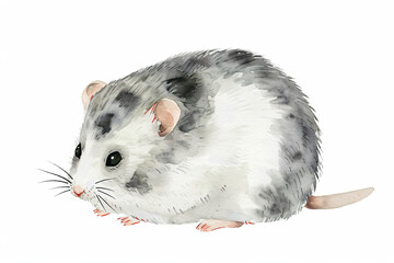 Wall Mural - Cute Watercolor Hamster