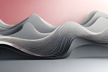 Wall Mural - Abstract grey background poster with dynamic waves. technology network Vector illustration. Generative AI