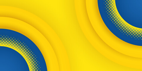 Wall Mural - yellow and blue creates a striking color contrast. A bright yellow, blue poster design stands out with its vibrant colors. Blue and yellow Banner