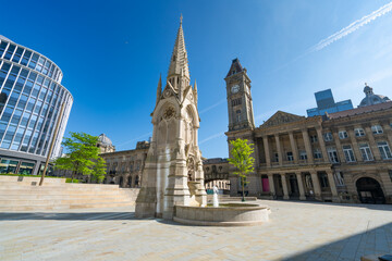 Sticker - Chamberlain Memorial at Chamberlain Square built in 1880 in Birmingham, England