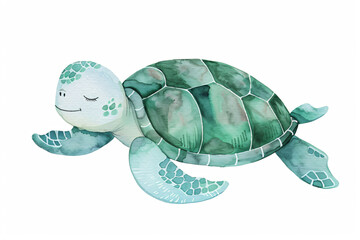 Poster - Watercolor Sea Turtle Illustration