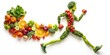 © guntapong - A creative concept of a runner sculpted from various fruits and vegetables to symbolize a healthy lifestyle