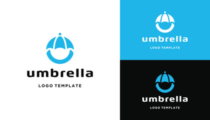 Poster - Initial Letter U with Umbrella for Insurance Assurance Business Logo Design