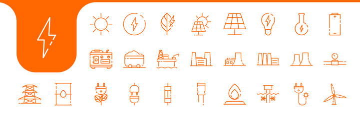 energy supply line modern icons design vector