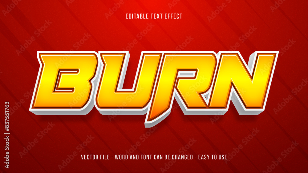Editable text effect fire mock up Stock Vector | Adobe Stock